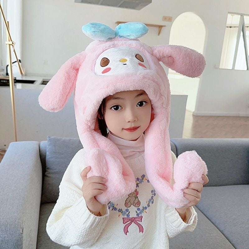 Children's hat with earflaps, knitted, warm