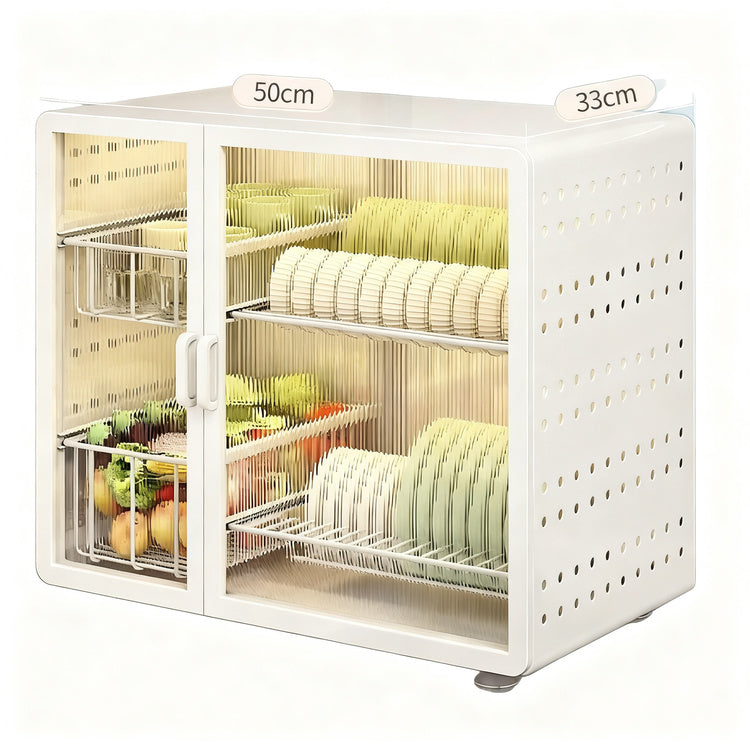 Dish drying rack with accessories, table model