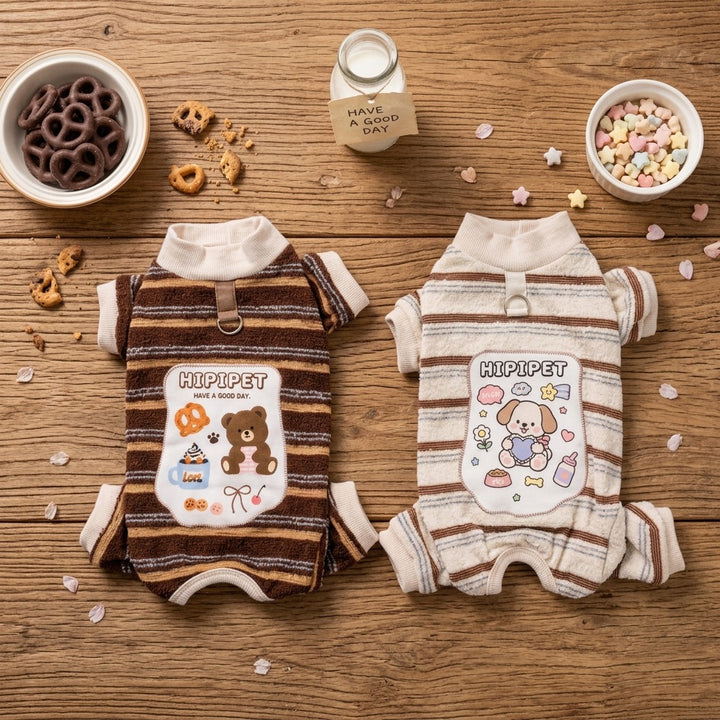 Dog clothing, four-legged, polyester, cartoon design