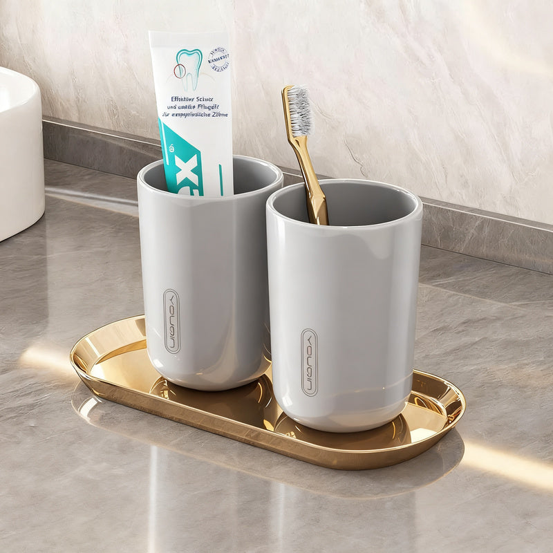 Portable toothbrush cup made of plastic