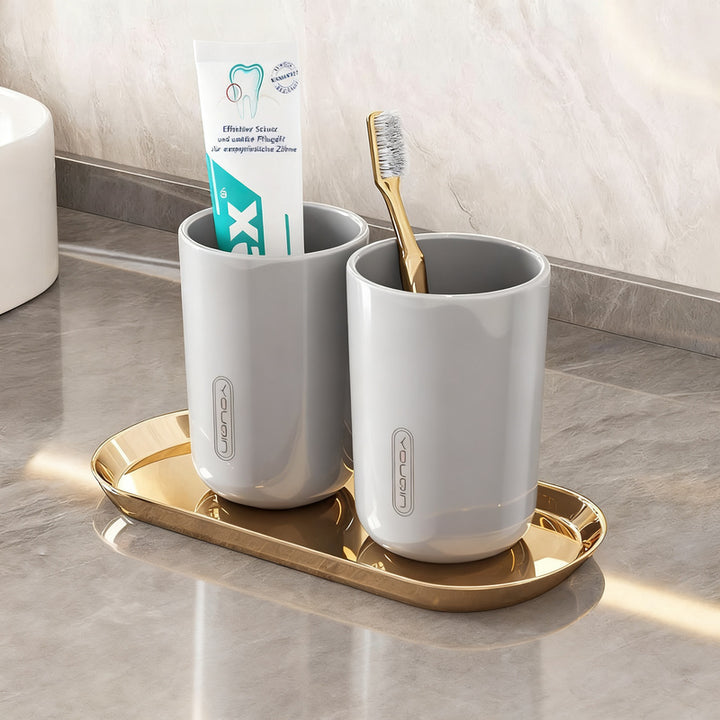 Portable toothbrush cup made of plastic
