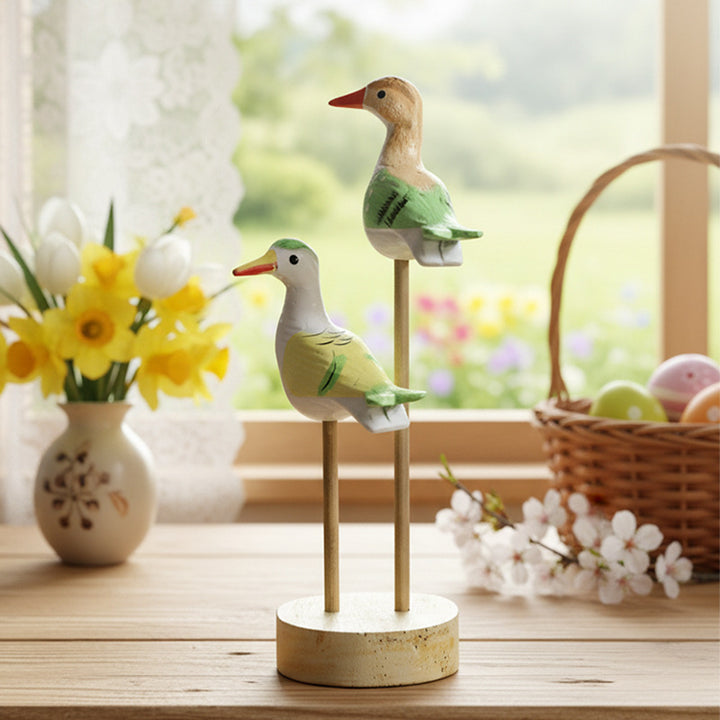 Wood Bird Decorative Figure, Table Decoration in the Neoclassical Style