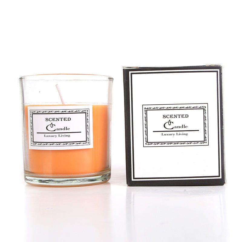 Scented candle from soy wax, cylinder