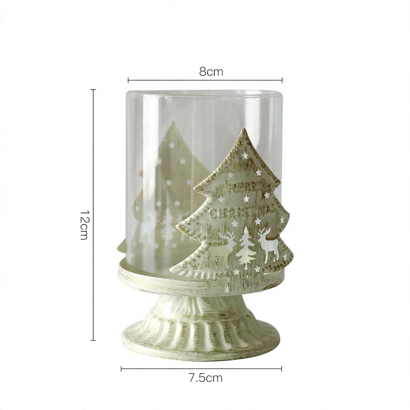 Candle holder made of iron and glass, European style