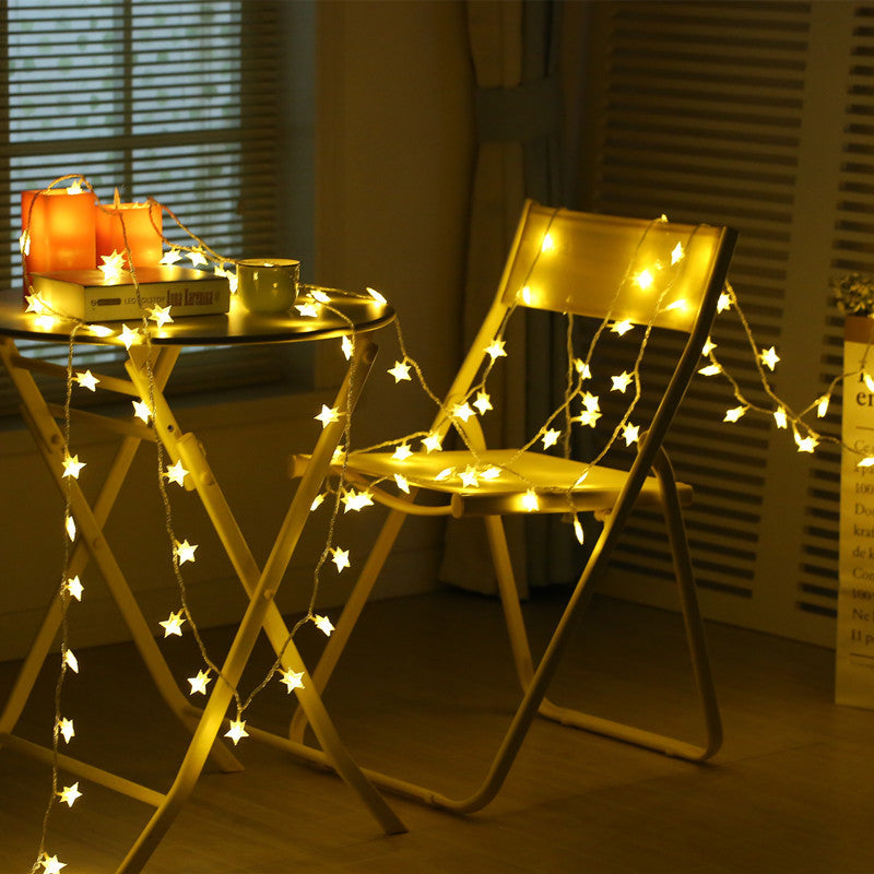 LED fairy lights with star motifs
