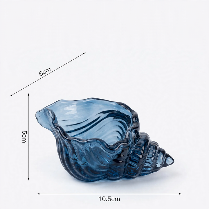 Glass candle holder shell shape, high borosilicate glass