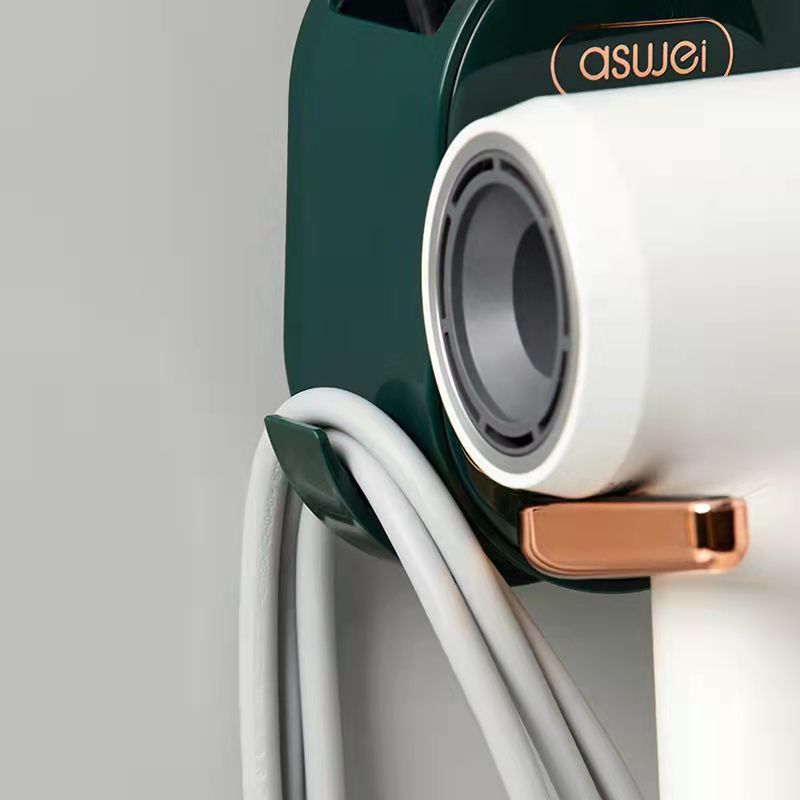 Hair dryer wall holder, foldable, no drilling