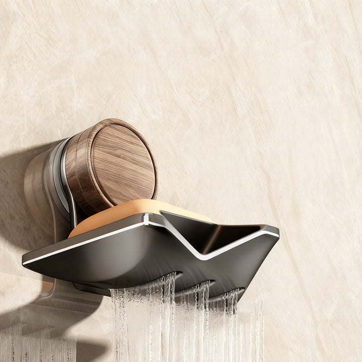 Wall-mounted soap dish with suction cup