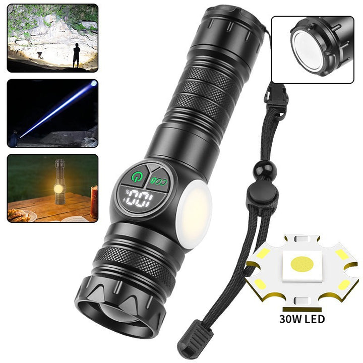 LED flashlight, aluminum, 300 mAh, focusable