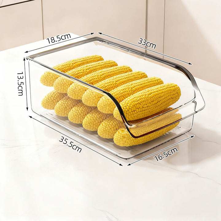 Refrigerator drawer made of PET with drain grid