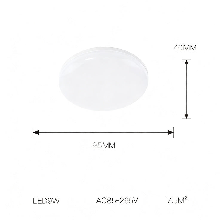 LED ceiling light round, modern, for damp rooms