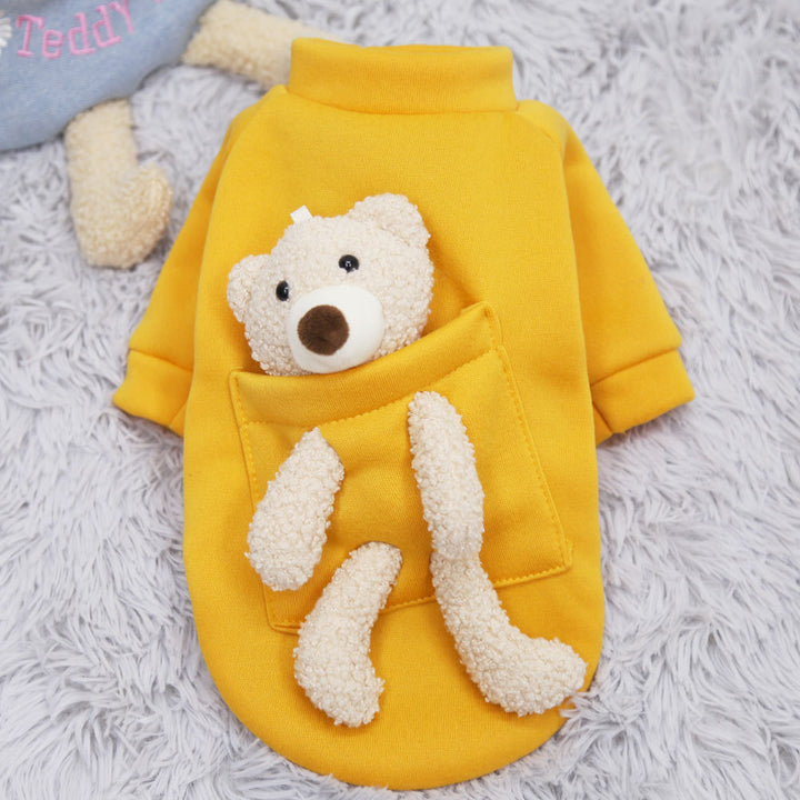Fleece pullover for small dogs and cats with striped pattern
