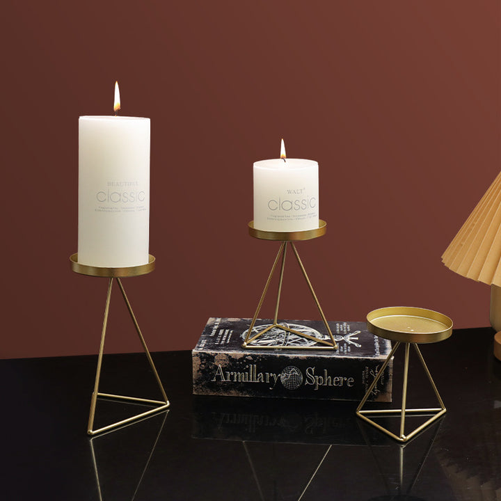 Iron Triangle Candle Holder, modern