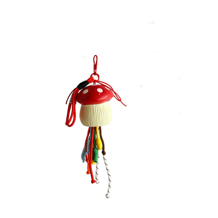 Mushroom pendant with tassel and carabiner