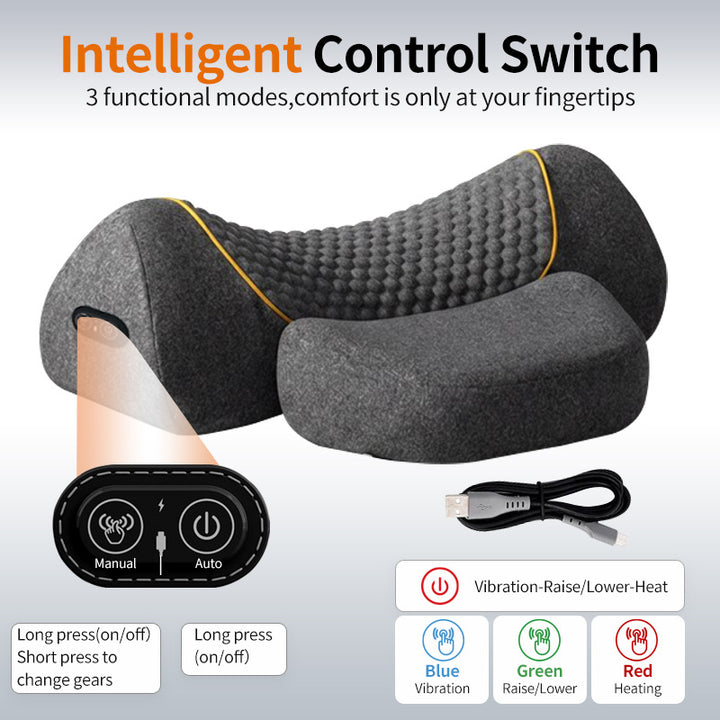 Neck support pillow made of memory foam with heating function