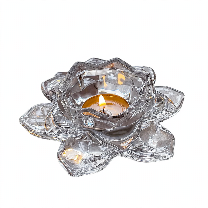 European style glass candle tray