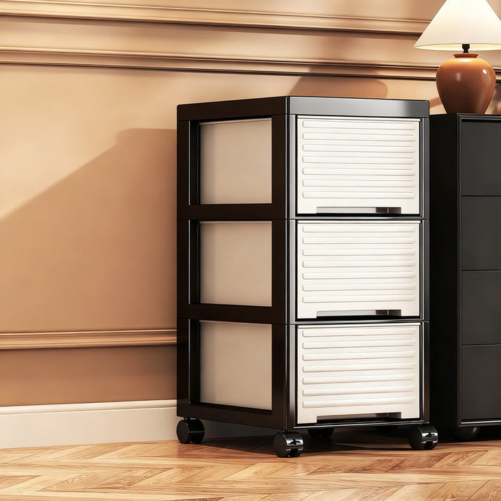 Plastic storage cabinet, multi-layer, with wheels