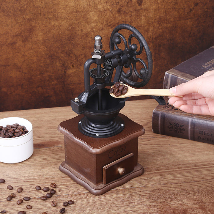 Hand coffee grinder with CNC grinding mechanism and brush