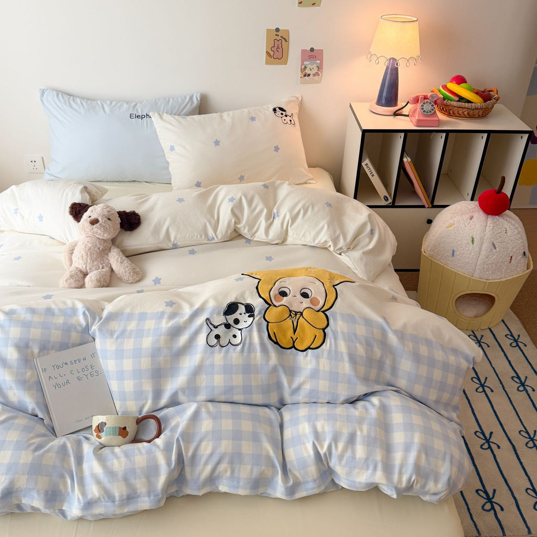 Summer blanket made of cotton with cat motif