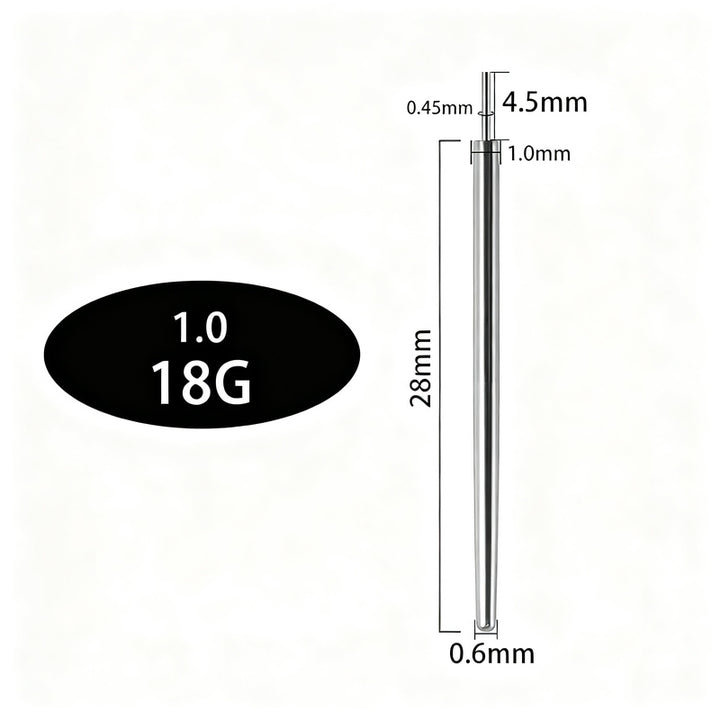 Titan-Piercing rod, flat base, internal thread