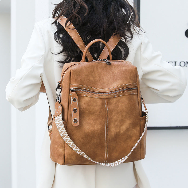 Backpack made of PU material, multiple carrying options