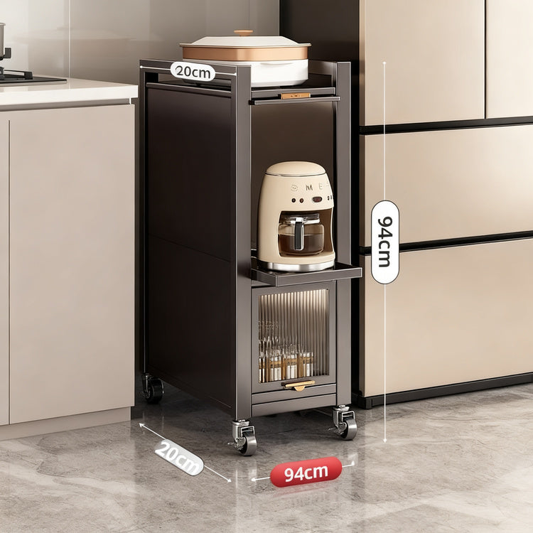 Narrow drawer cabinet for niches and gaps