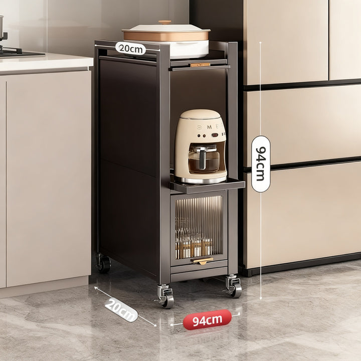 Narrow drawer cabinet for niches and gaps