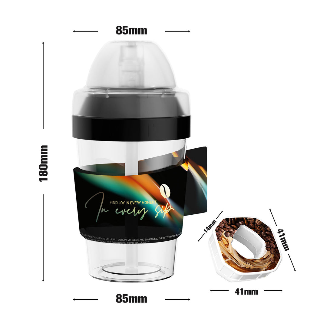 Coffee drinking cup with straw, 400 ml