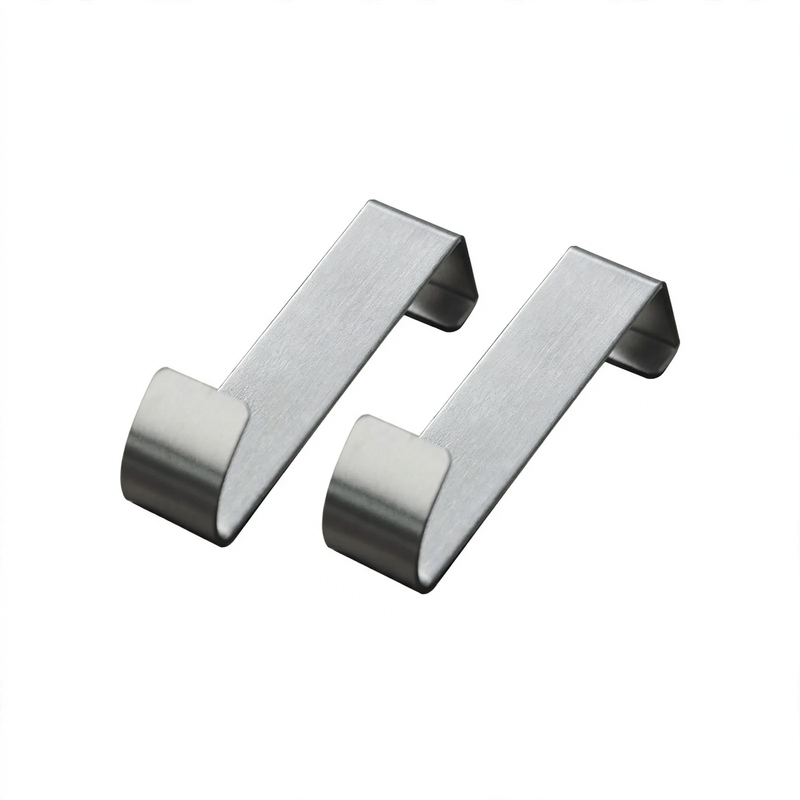 Stainless Steel Door Hooks, Set of 4, No Drilling