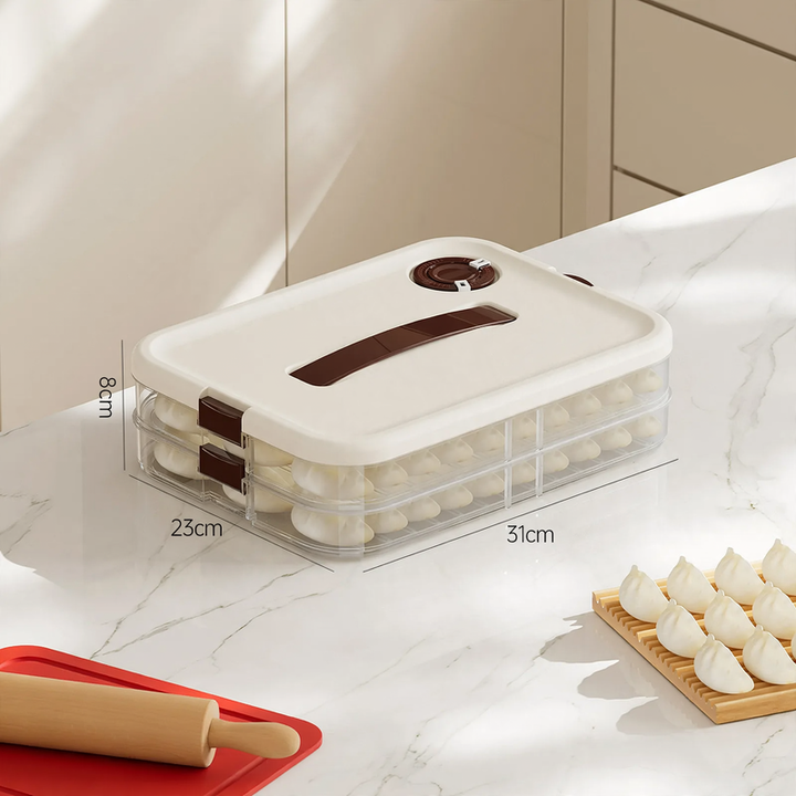 Plastic storage box for dumplings