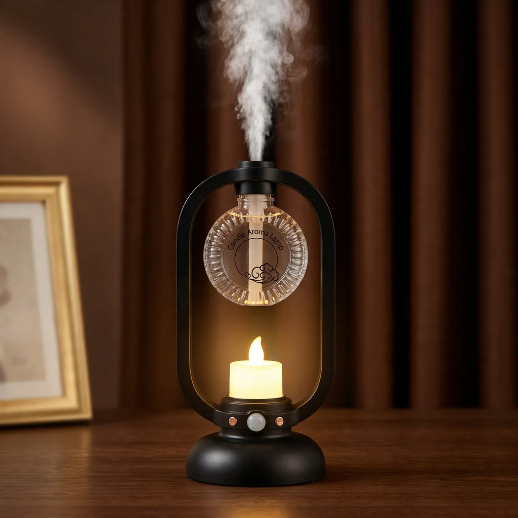 Ultrasonic diffuser with sensor and LED light