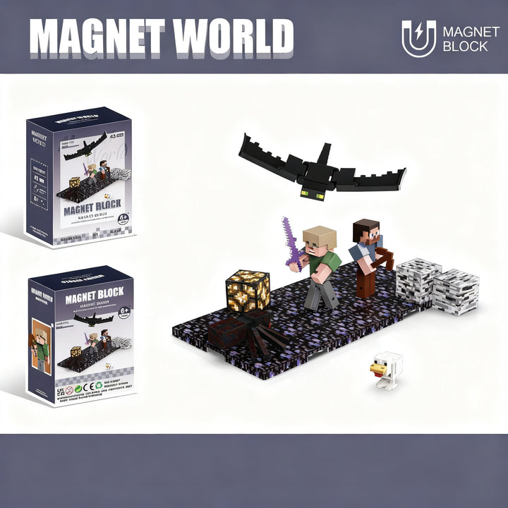 Magnetic building blocks, plastic, children's toy