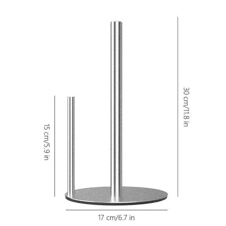 Stainless steel kitchen roll holder, double rod