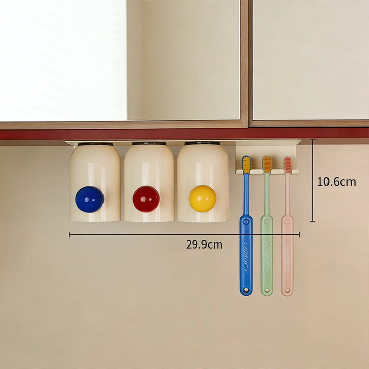 Magnetic toothbrush holder, wall-mounted