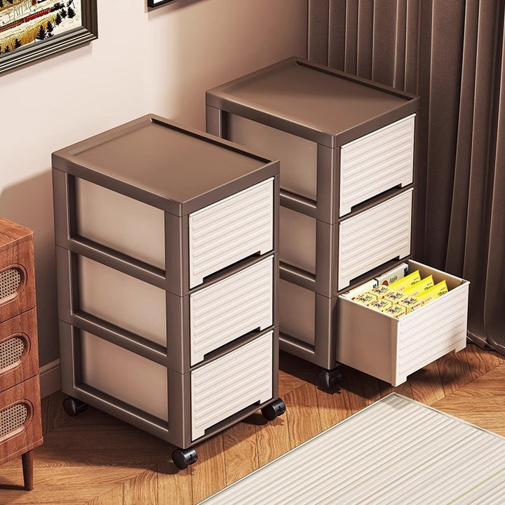 Plastic storage cabinet, multi-layer, with wheels