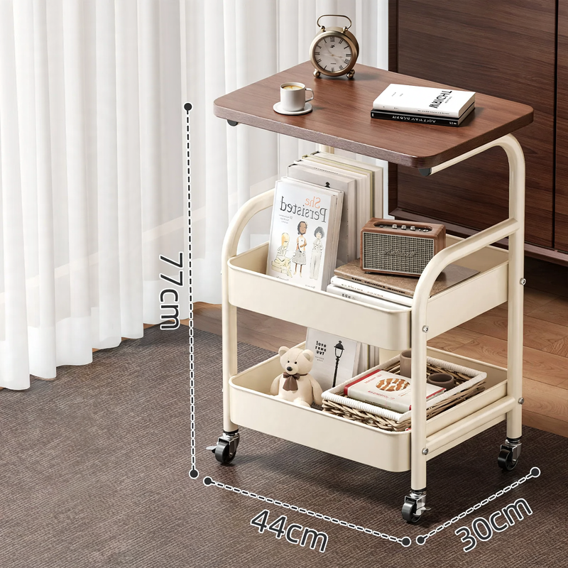 Mobile storage cart with wheels