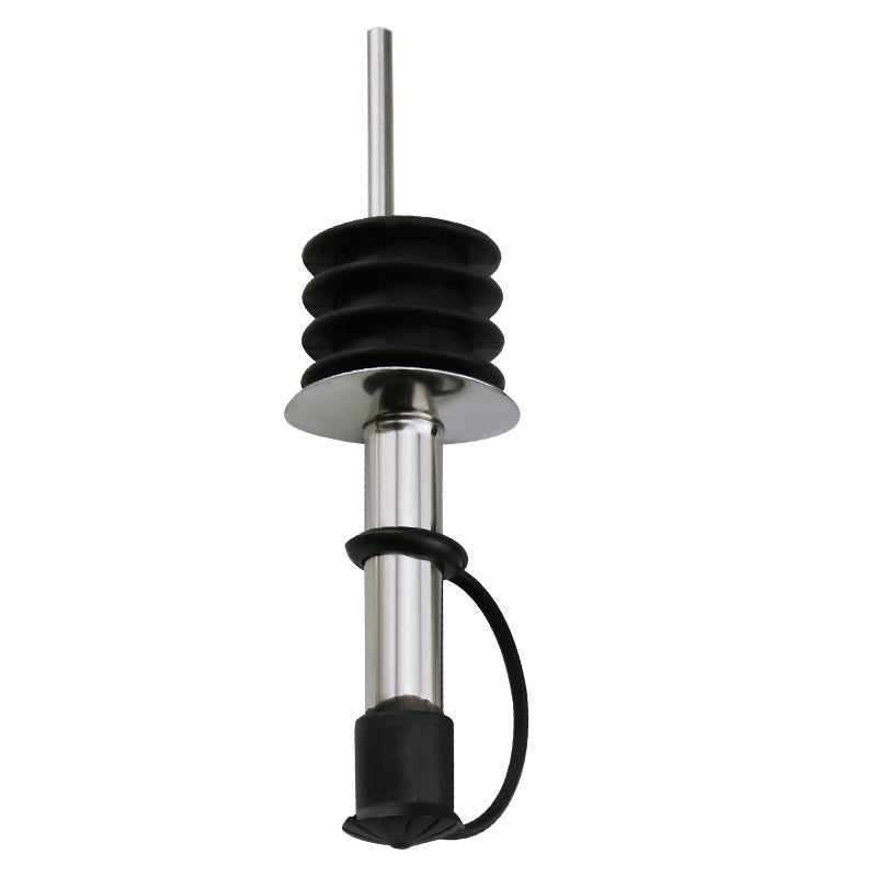 Stainless steel pourer for oil and vinegar bottles