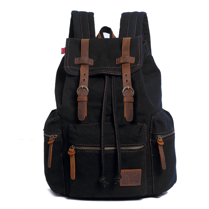 Linen backpack, 36–55 L, 15.6 inches, in vintage style