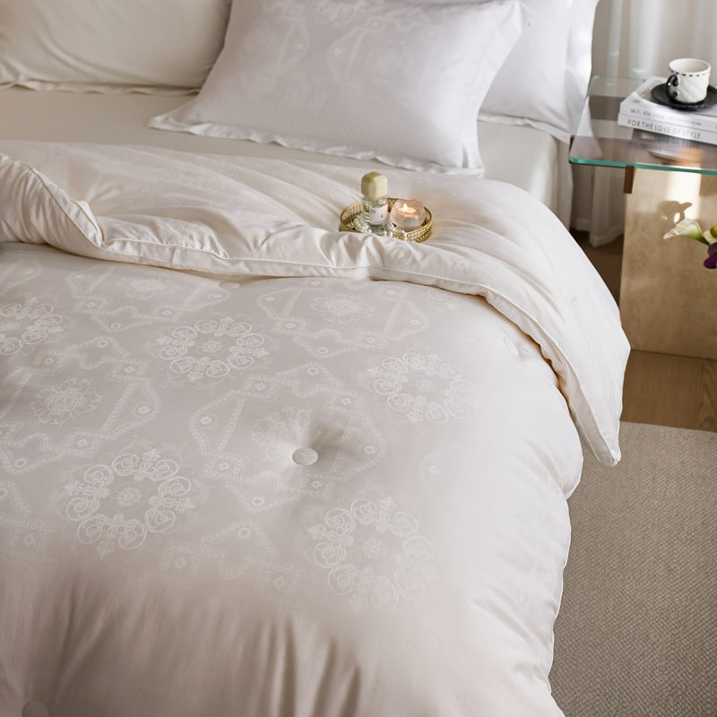 Cotton quilted duvet with soy fiber filling, four seasons