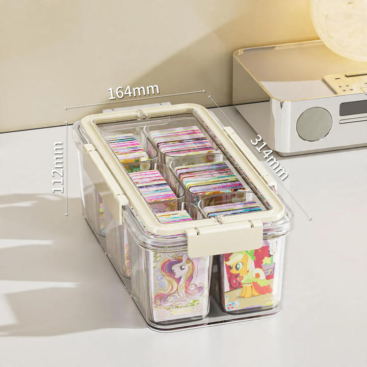 Card collection organizer, transparent, 5 compartments