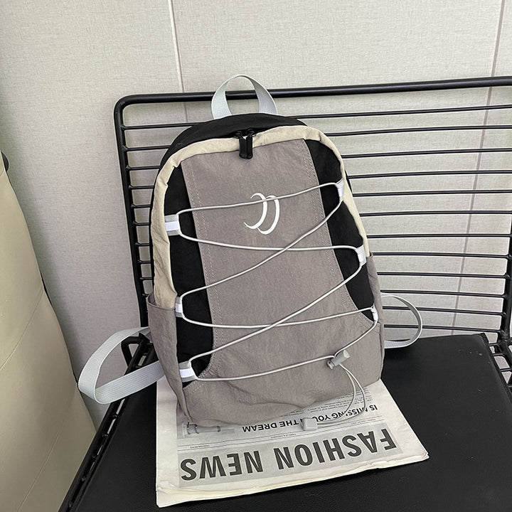 Nylon-Backpack, 20–35 L, with letter pattern