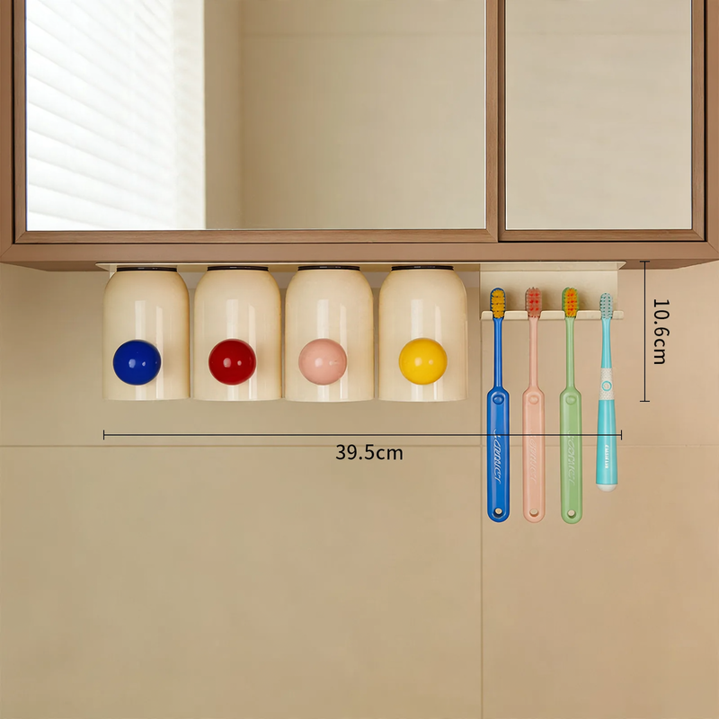 Toothbrush holder, wall mounted, no drilling