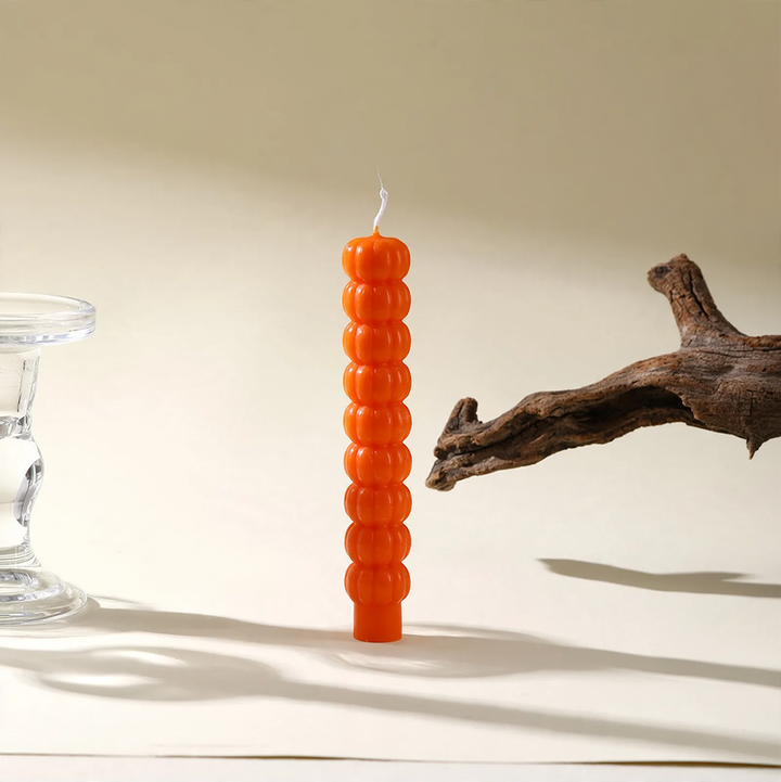 Handcrafted pumpkin scented candle with long stick