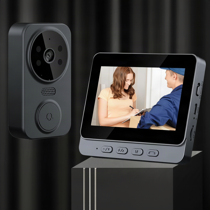 Wireless doorbell with monitor and camera