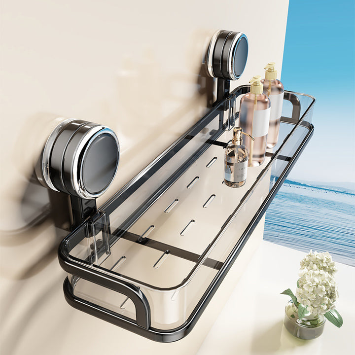 Bathroom shelf with suction cup without drilling