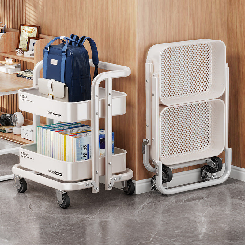 Mobile bookshelf with wheels, collapsible