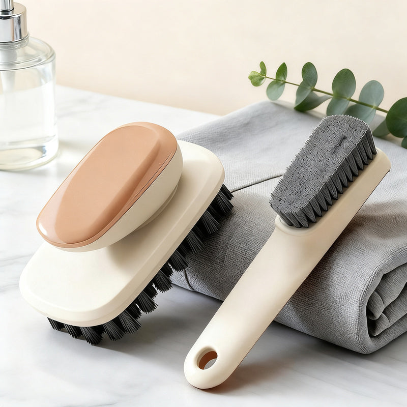 Shoe brush with soft bristles