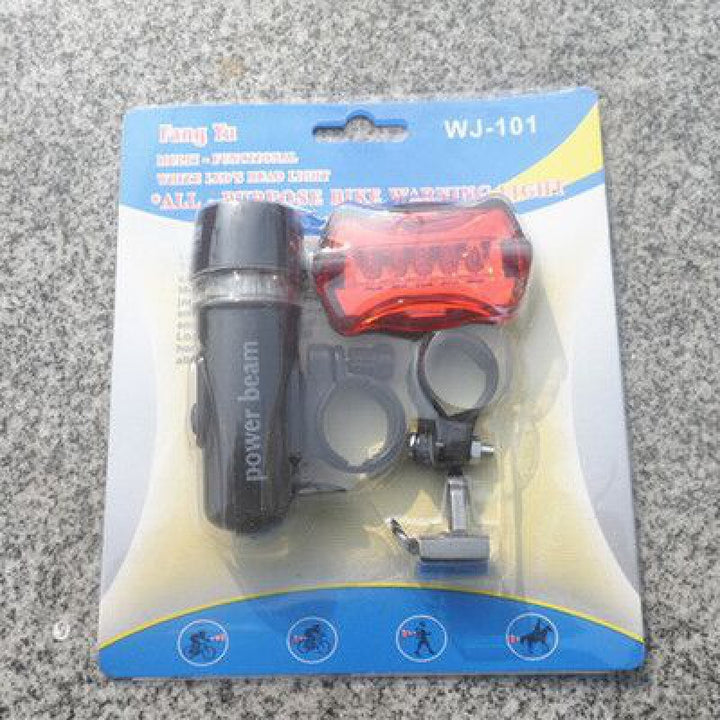 Bicycle light set with LED front light and rear light