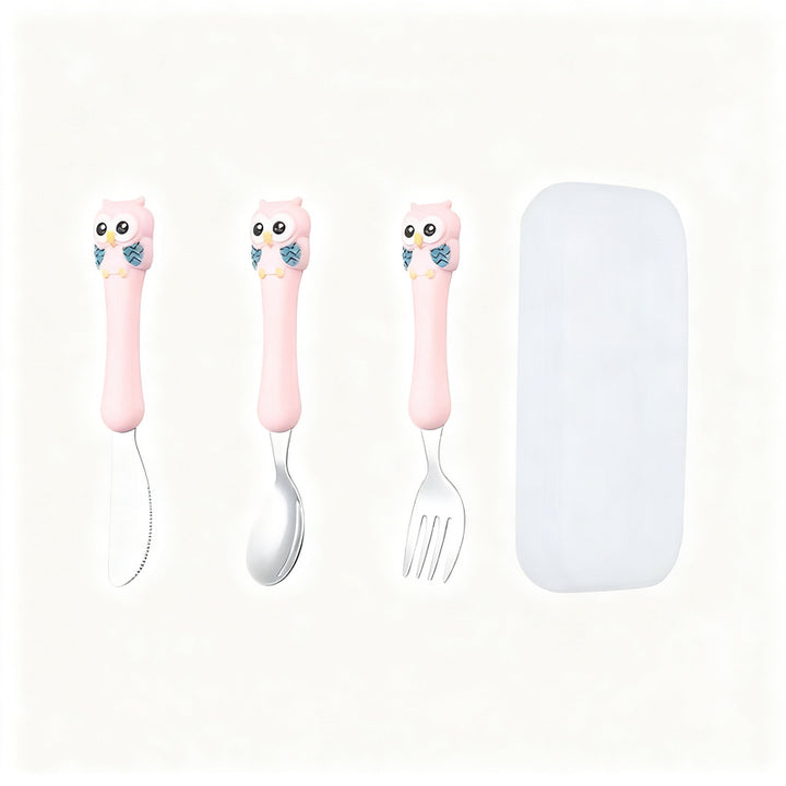 Children's tableware set made of stainless steel, portable