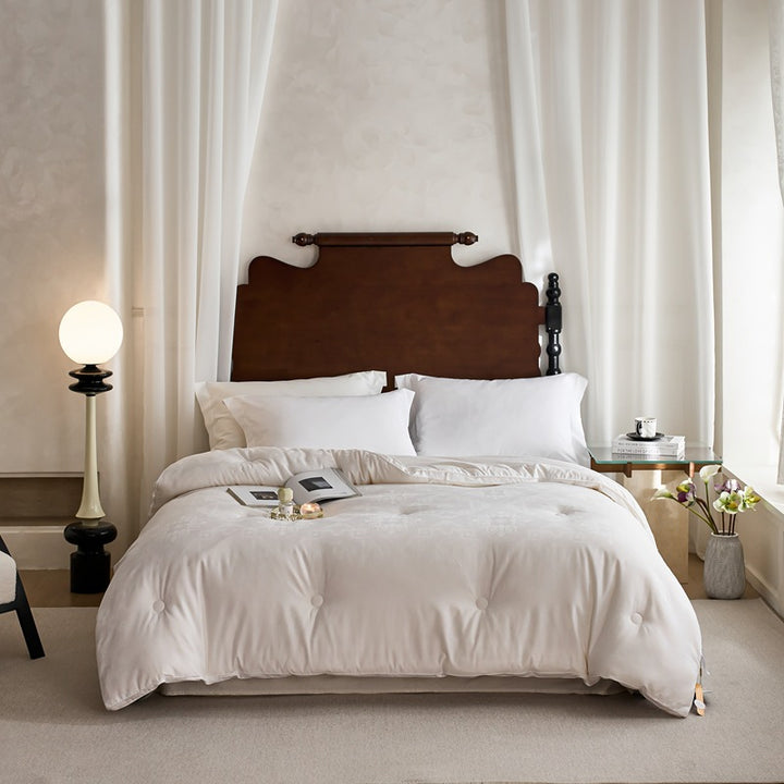 Cotton quilted duvet with soy fiber filling, four seasons